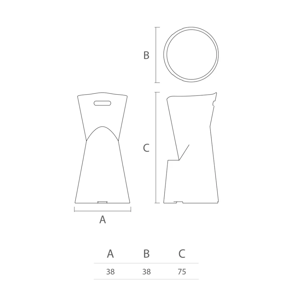 Sgabello da Esterno Luminoso in Polietilene Bianco Made in Italy - Fragola Viadurini