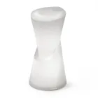 Sgabello da Esterno Luminoso in Polietilene Bianco Made in Italy - Fragola Viadurini