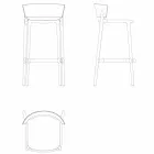 Sgabello da esterno moderno H 95 cm Africa by Vondom, in polipropilene Viadurini