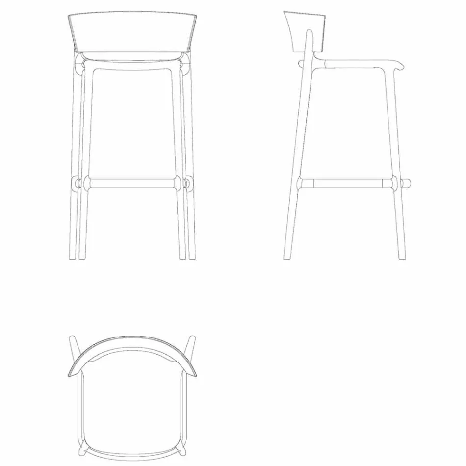 Sgabello da esterno moderno H 95 cm Africa by Vondom, in polipropilene Viadurini