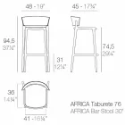 Sgabello da esterno moderno H 95 cm Africa by Vondom, in polipropilene Viadurini