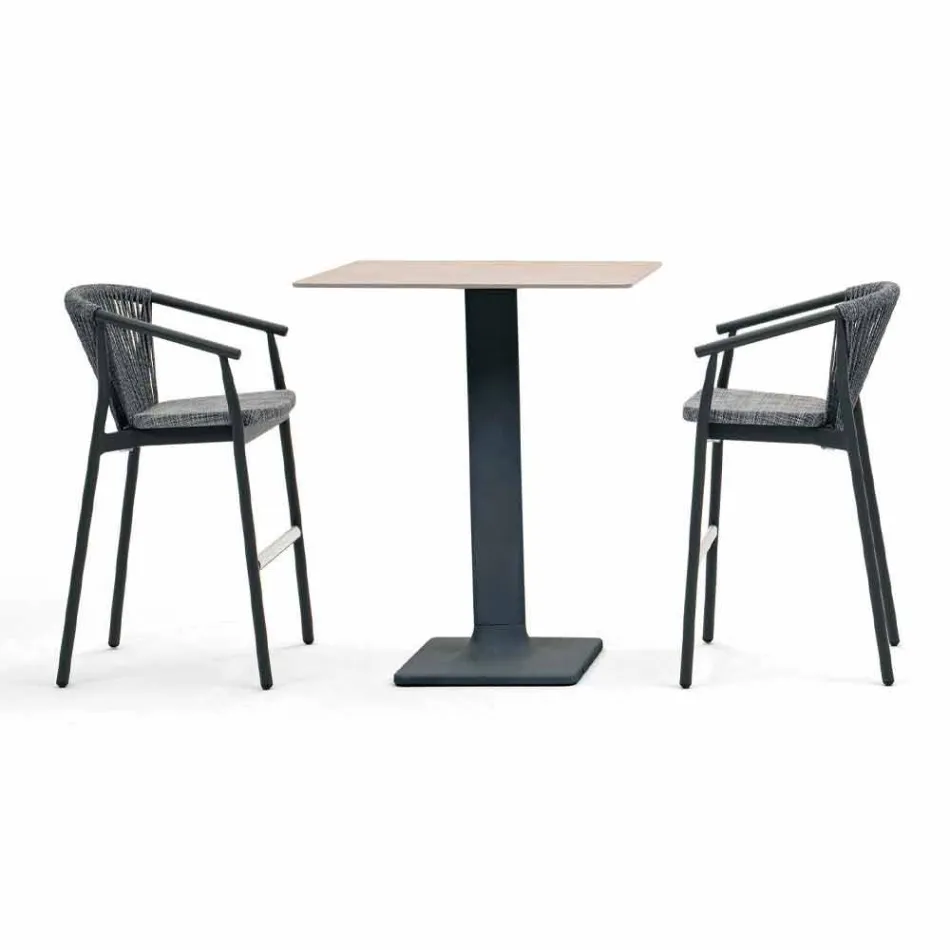 Sgabello da Giardino Impilabile Alluminio e Tessuto Tecnico – Smart by Varaschin Viadurini