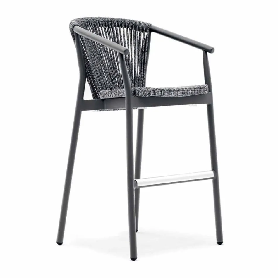 Sgabello da Giardino Impilabile Alluminio e Tessuto Tecnico – Smart by Varaschin Viadurini