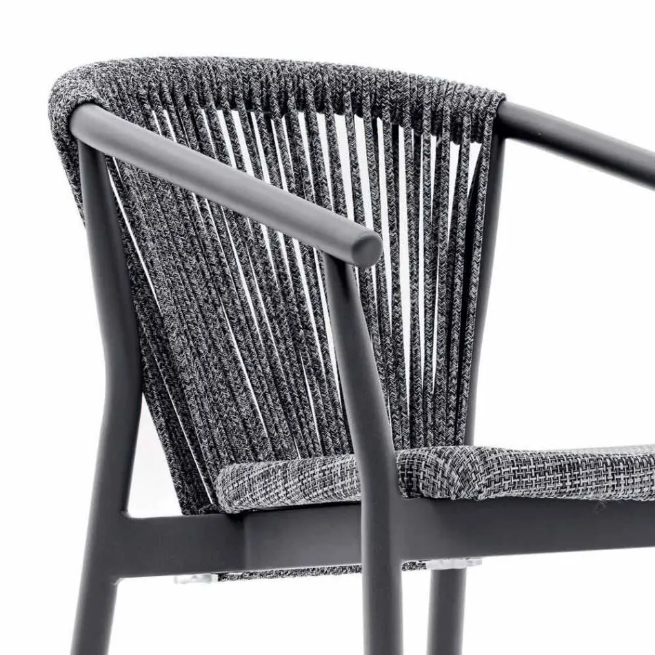 Sgabello da Giardino Impilabile Alluminio e Tessuto Tecnico – Smart by Varaschin Viadurini