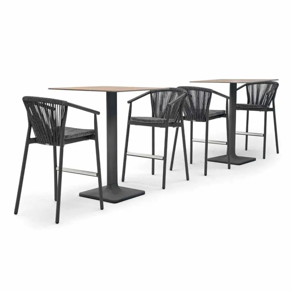 Sgabello da Giardino Impilabile Alluminio e Tessuto Tecnico – Smart by Varaschin Viadurini