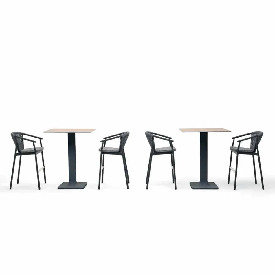 Sgabello da Giardino Impilabile Alluminio e Tessuto Tecnico – Smart by Varaschin Viadurini