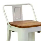 Sgabello da Interno e Esterno in Ferro e Legno - Cancelleria Viadurini