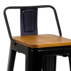 Sgabello da Interno e Esterno in Ferro e Legno - Cancelleria Viadurini