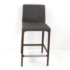 Sgabello da Interno in Legno di Frassino e Similpelle Made in Italy - Floki Viadurini