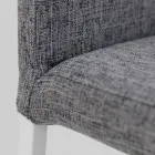 Sgabello da Soggiorno con Schienale Basso Made in Italy - Orietta Viadurini