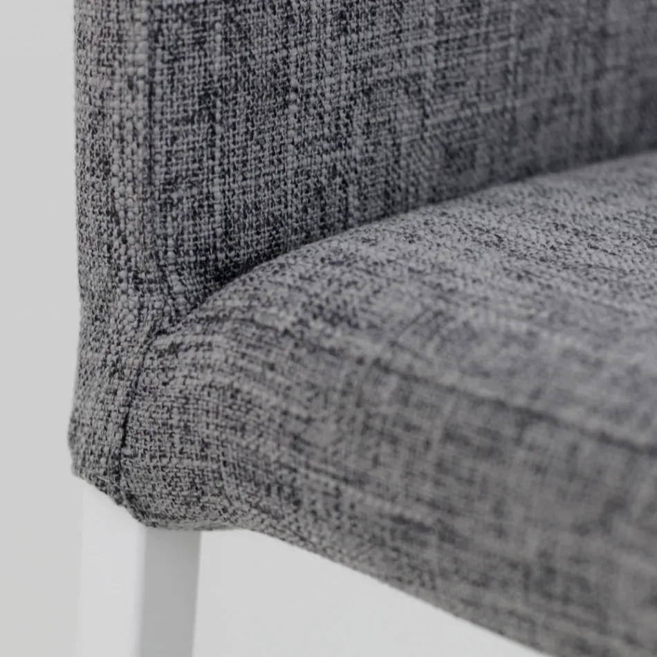 Sgabello da Soggiorno con Schienale Basso Made in Italy - Orietta Viadurini