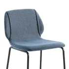 Sgabello da Soggiorno Design Moderno Elegante in Tessuto con Bordino - Scarat Viadurini