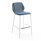 Sgabello da Soggiorno Design Moderno Elegante in Tessuto con Bordino - Scarat Viadurini