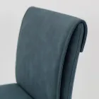 Sgabello da Soggiorno in Similpelle e Struttura in Nikel Made in Italy - Cleto Viadurini