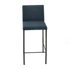 Sgabello da Soggiorno in Similpelle e Struttura in Nikel Made in Italy - Cleto Viadurini