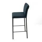 Sgabello da Soggiorno in Similpelle e Struttura in Nikel Made in Italy - Cleto Viadurini