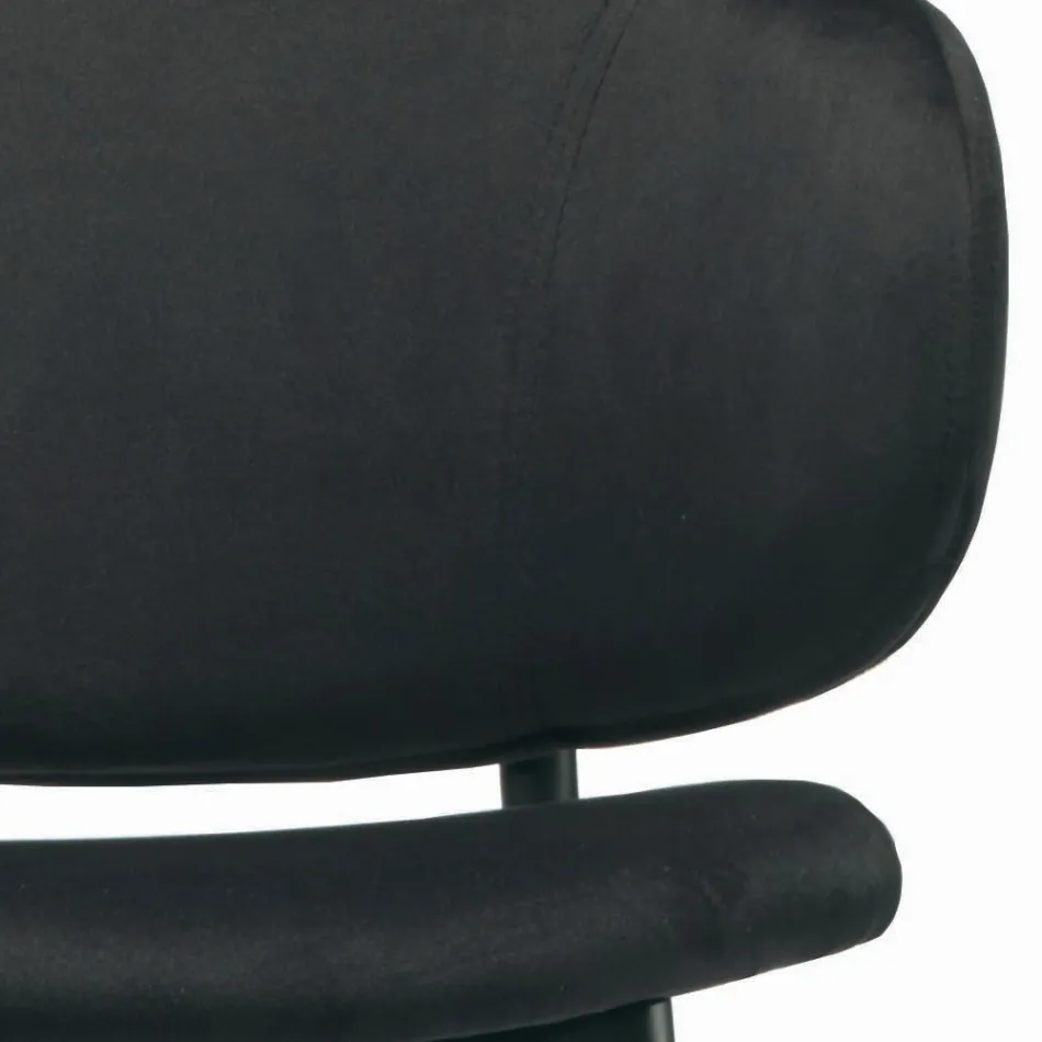 Sgabello da Soggiorno Realizzato in Acciaio e Velluto Made in Italy - Rimini Viadurini