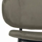 Sgabello da Soggiorno Realizzato in Acciaio e Velluto Made in Italy - Rimini Viadurini