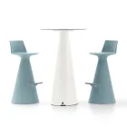 Sgabello da Soggiorno Realizzato in Polietilene con Poggiapiedi - Ellisse Viadurini