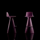 Sgabello da Soggiorno Realizzato in Polietilene con Poggiapiedi - Ellisse Viadurini