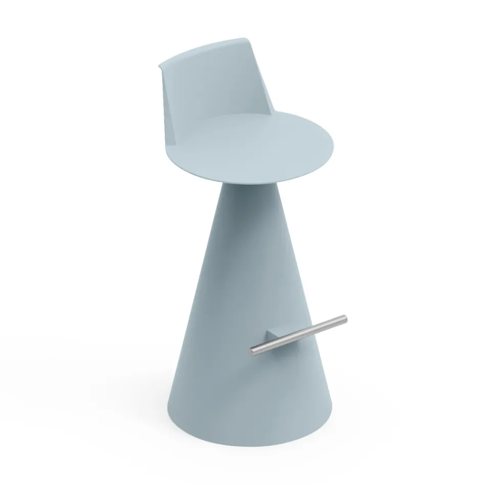 Sgabello da Soggiorno Realizzato in Polietilene con Poggiapiedi - Ellisse Viadurini