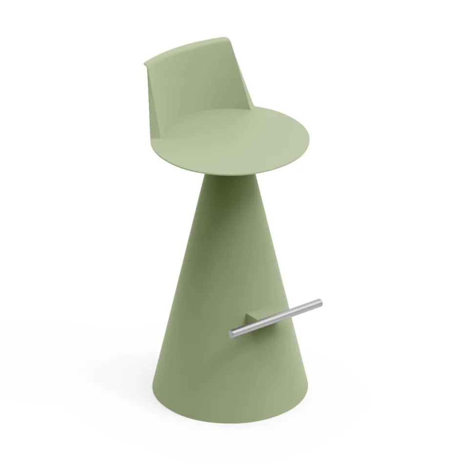 Sgabello da Soggiorno Realizzato in Polietilene con Poggiapiedi - Ellisse Viadurini