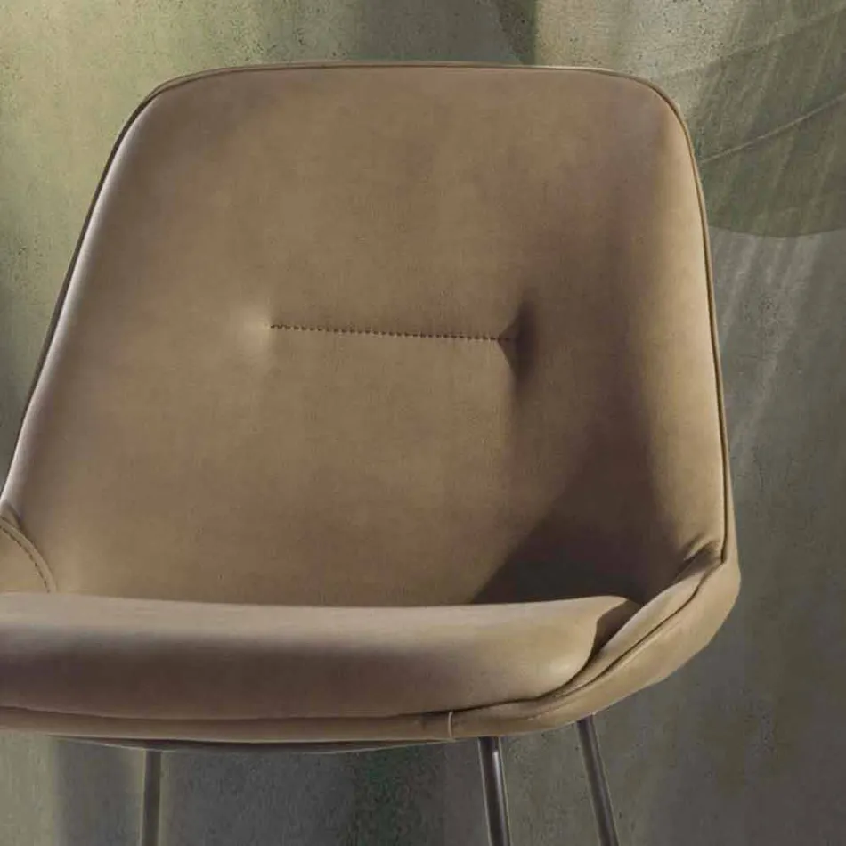 Sgabello Design Moderno con Slitta in Metallo Verniciato - Ines Viadurini