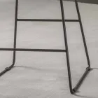 Sgabello Design Moderno con Slitta in Metallo Verniciato - Ines Viadurini