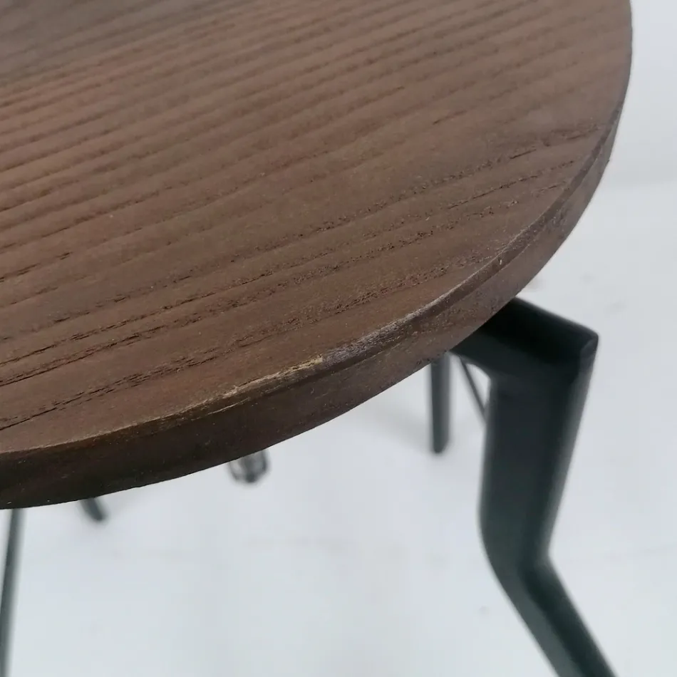 Sgabello design moderno in metallo e legno regolabile Livorno1 Viadurini