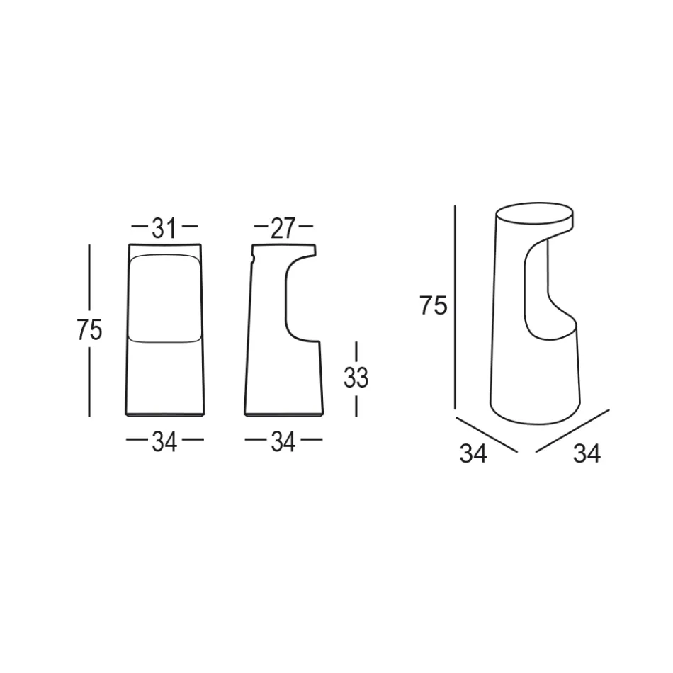 Sgabello di Design Alto in Polietilene Opaco da Esterno Made in Italy - Forlina Viadurini