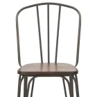 Sgabello di Design Moderno in Stile Industrial in Ferro e Legno, 2 Pezzi - Erika Viadurini