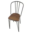 Sgabello di Design Moderno in Stile Industrial in Ferro e Legno, 2 Pezzi - Erika Viadurini