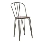 Sgabello di Design Moderno in Stile Industrial in Ferro e Legno, 2 Pezzi - Erika Viadurini