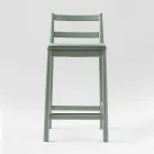 Sgabello di Lusso in Faggio Massello con Seduta in Tessuto Made in Italy - Nora Viadurini