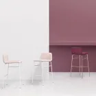 Sgabello di Lusso Rivestito in Tessuto con Base in Metallo Made in Italy - Molde Viadurini