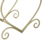 Sgabello Dorato Basso in Ferro con Seduta Rivestita in Tessuto - Dimentico Viadurini