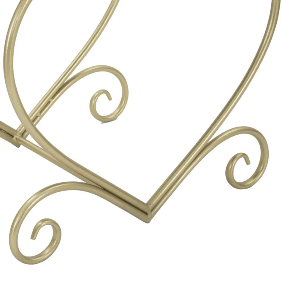 Sgabello Dorato Basso in Ferro con Seduta Rivestita in Tessuto - Dimentico Viadurini