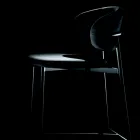 Sgabello Fisso con Seduta e Schienale in Velluto Made in Italy - Cagliari Viadurini