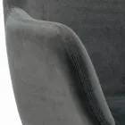 Sgabello Fisso con Seduta Rivestita e Base in Acciaio Made in Italy - Arona Viadurini