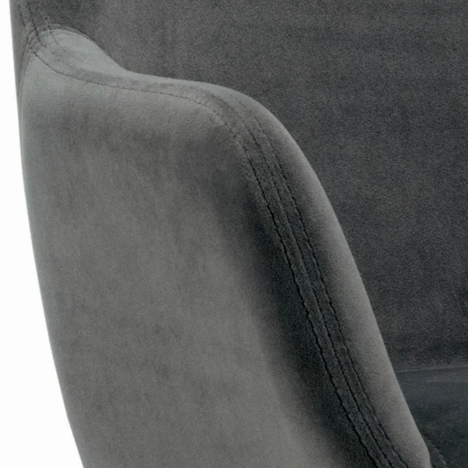 Sgabello Fisso con Seduta Rivestita e Base in Acciaio Made in Italy - Arona Viadurini