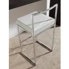 Sgabello Fisso in Ecopelle, Design Moderno H 65 cm- Alina Viadurini