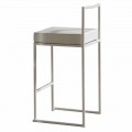 Sgabello Fisso in Ecopelle, Design Moderno H 65 cm- Alina