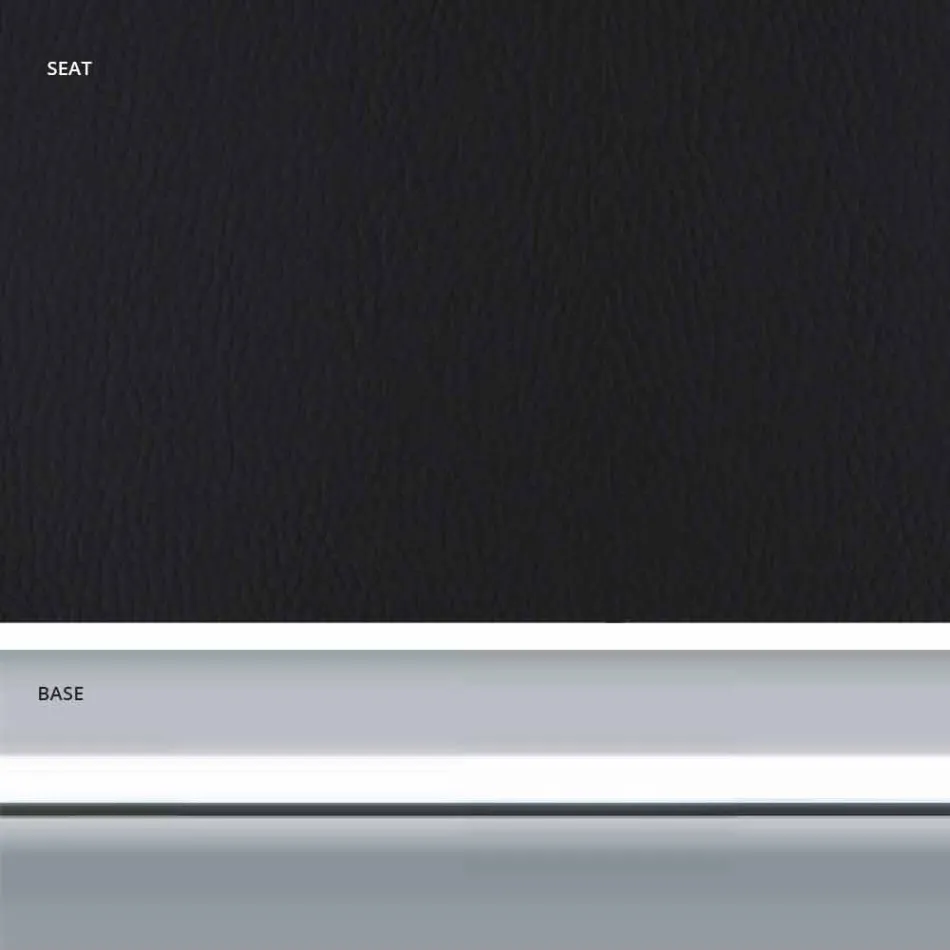 Sgabello Fisso in Ecopelle, Design Moderno H 65 cm- Alina Viadurini