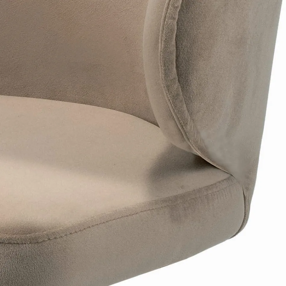 Sgabello Girevole con Seduta in Velluto e Base in Acciaio Made in Italy - Adria Viadurini