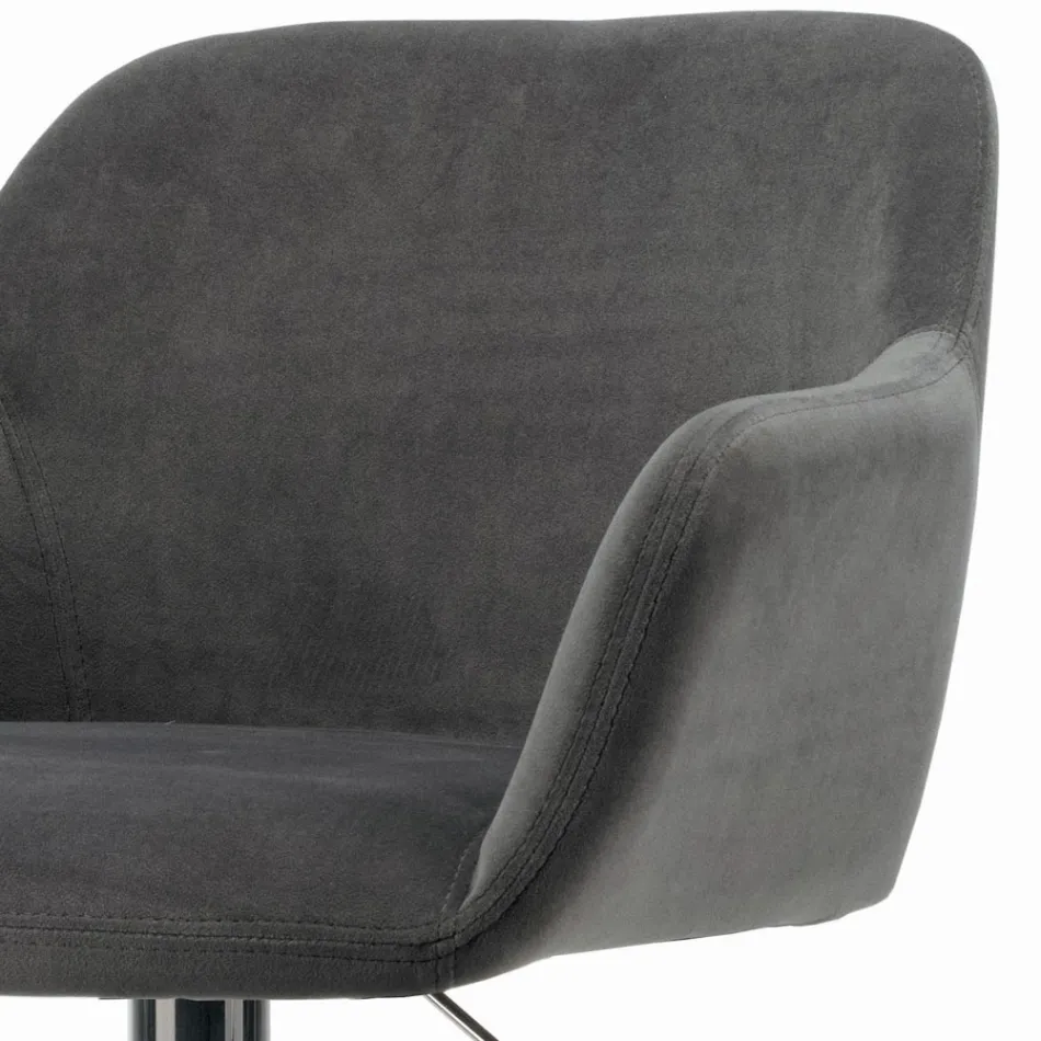 Sgabello Girevole con Seduta Rivestita e Base in Acciaio Made in Italy - Arona Viadurini