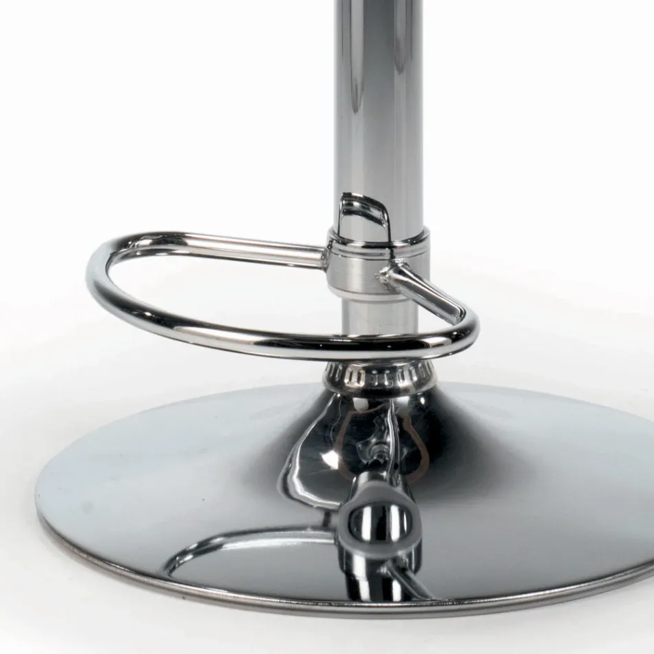 Sgabello Girevole con Seduta Rivestita e Base in Acciaio Made in Italy - Arona Viadurini