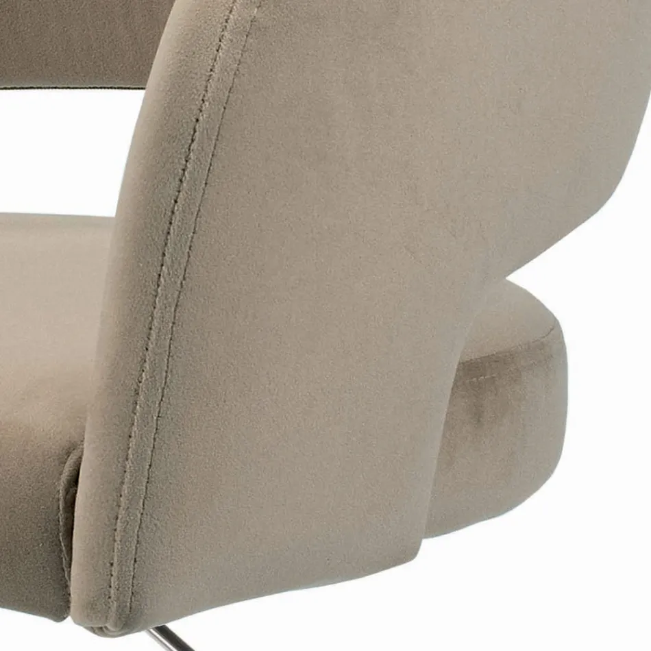 Sgabello Girevole e Regolabile in Altezza in Velluto e Acciaio - Alassio Viadurini