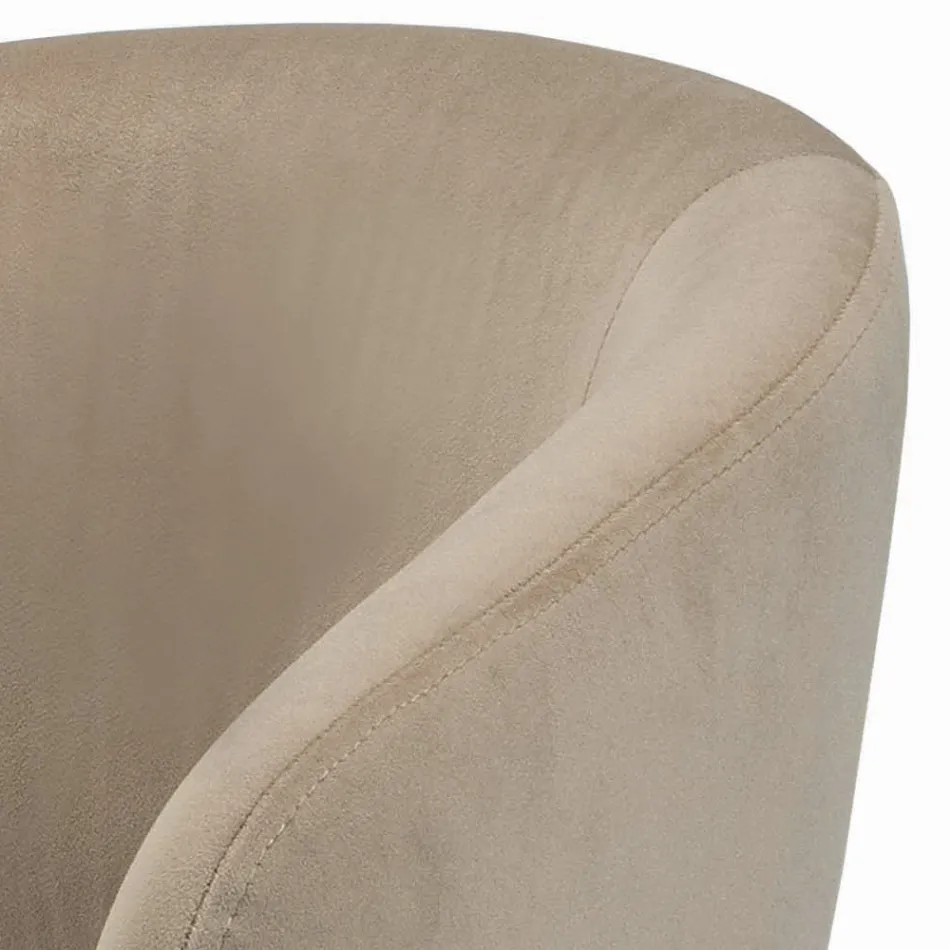 Sgabello Girevole e Regolabile in Altezza in Velluto e Acciaio - Alassio Viadurini