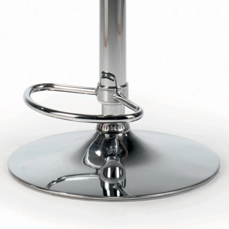 Sgabello Girevole e Regolabile in Altezza in Velluto e Acciaio - Alassio Viadurini