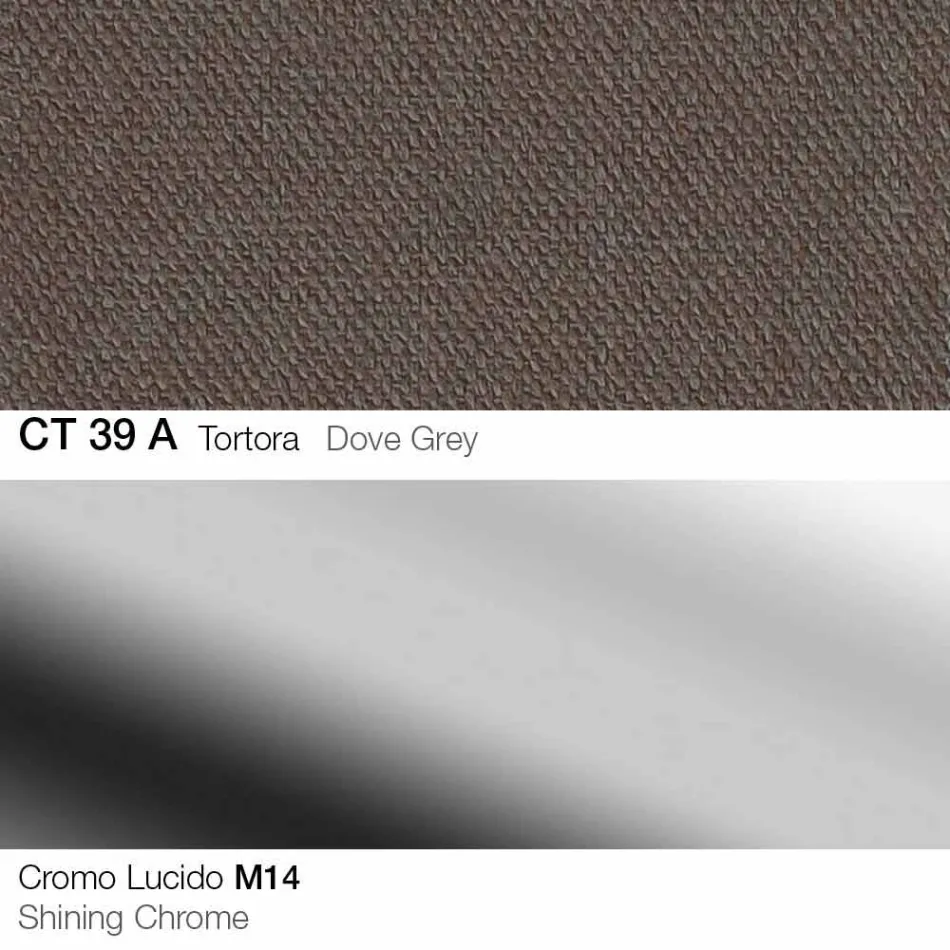 Sgabello Girevole in Tessuto e Acciaio con Alzata a Gas Made in Italy - Marchesi Viadurini